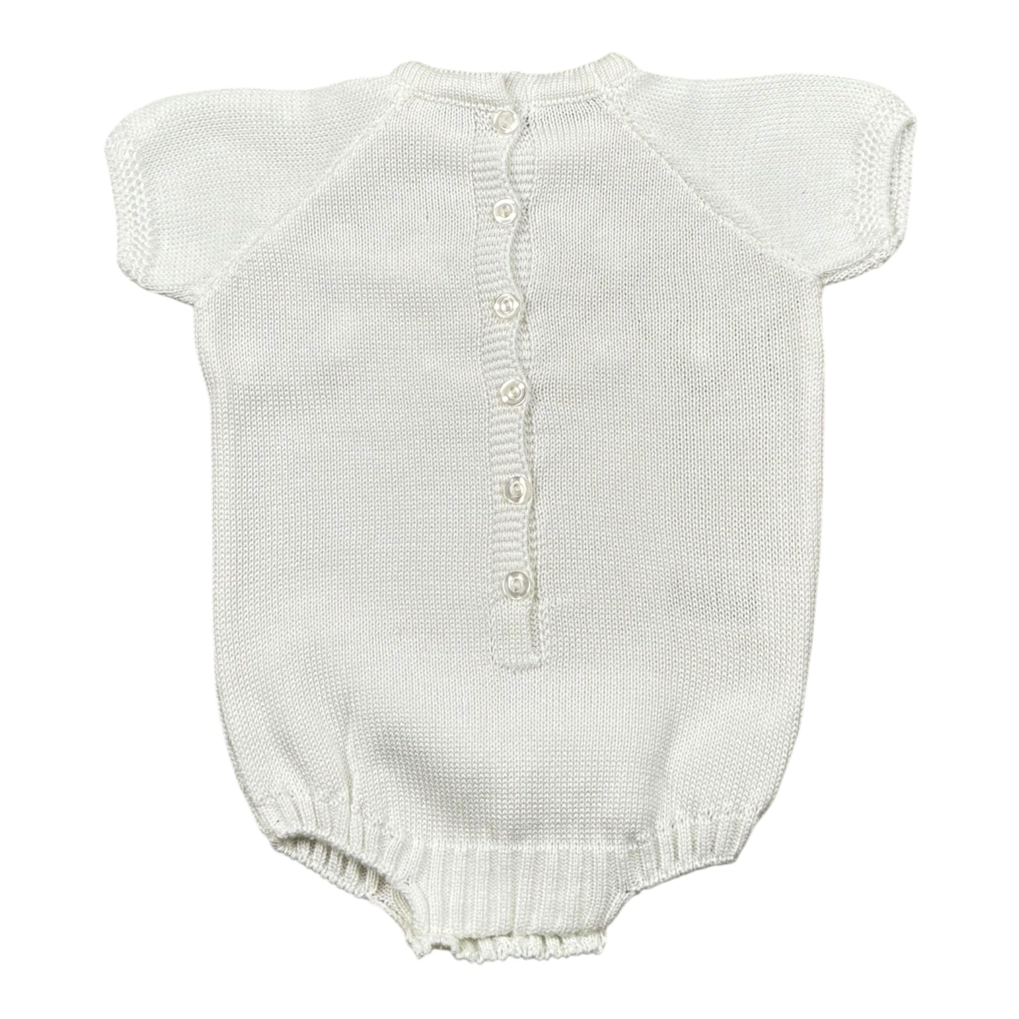 Juliana Pagliaccetto Mezza Manica tinta unita Cn Ricami Bianco per Neonato 25162X BIANCO JULIANA 