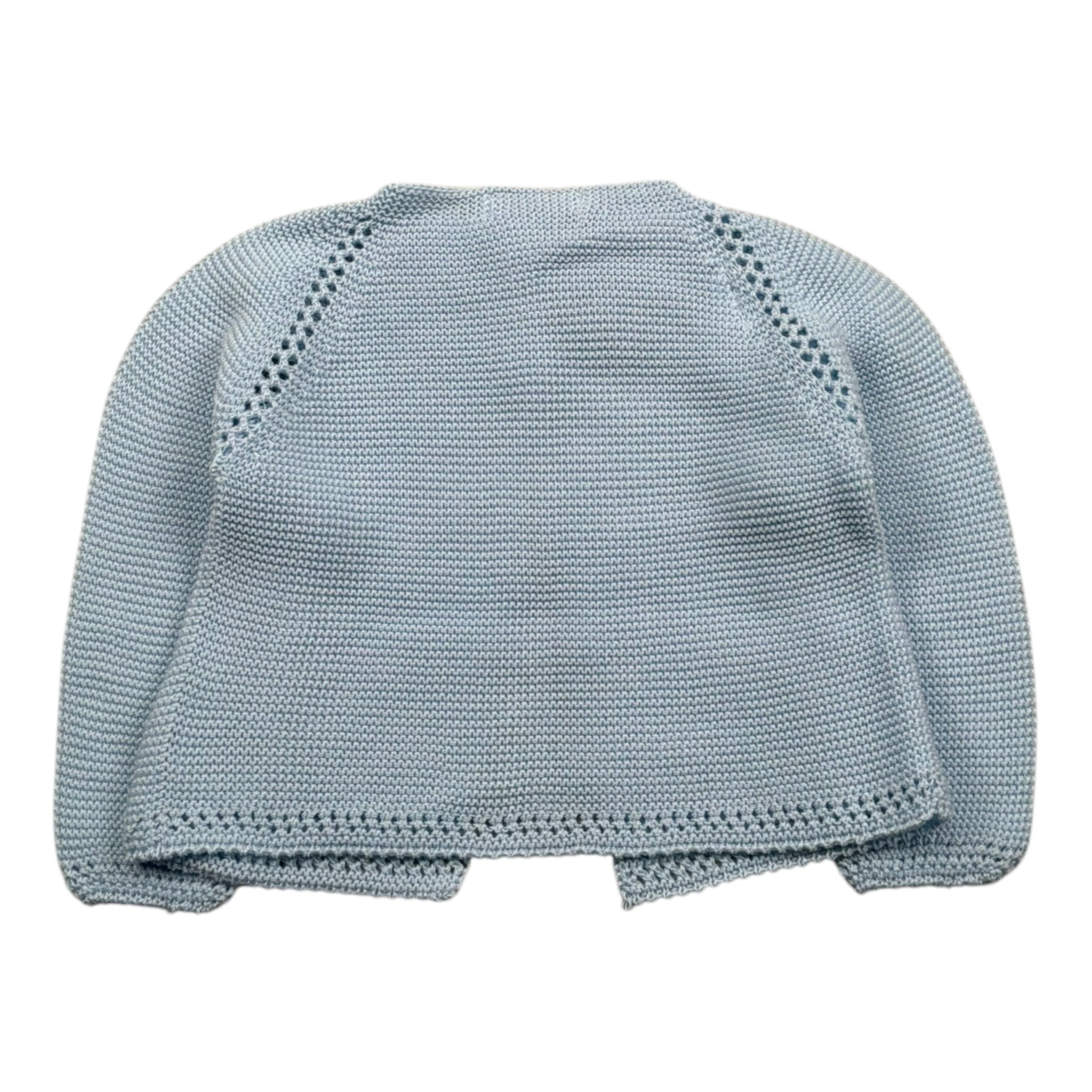Juliana Cardigan Tinta Unita con Trafori per Bambina 25211J AZZURRO JULIANA 