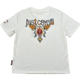 Just Cavalli T-Shirt Tinta Unita con Logo per Bambino JBP26076TS BIANCO JUST CAVALLI 