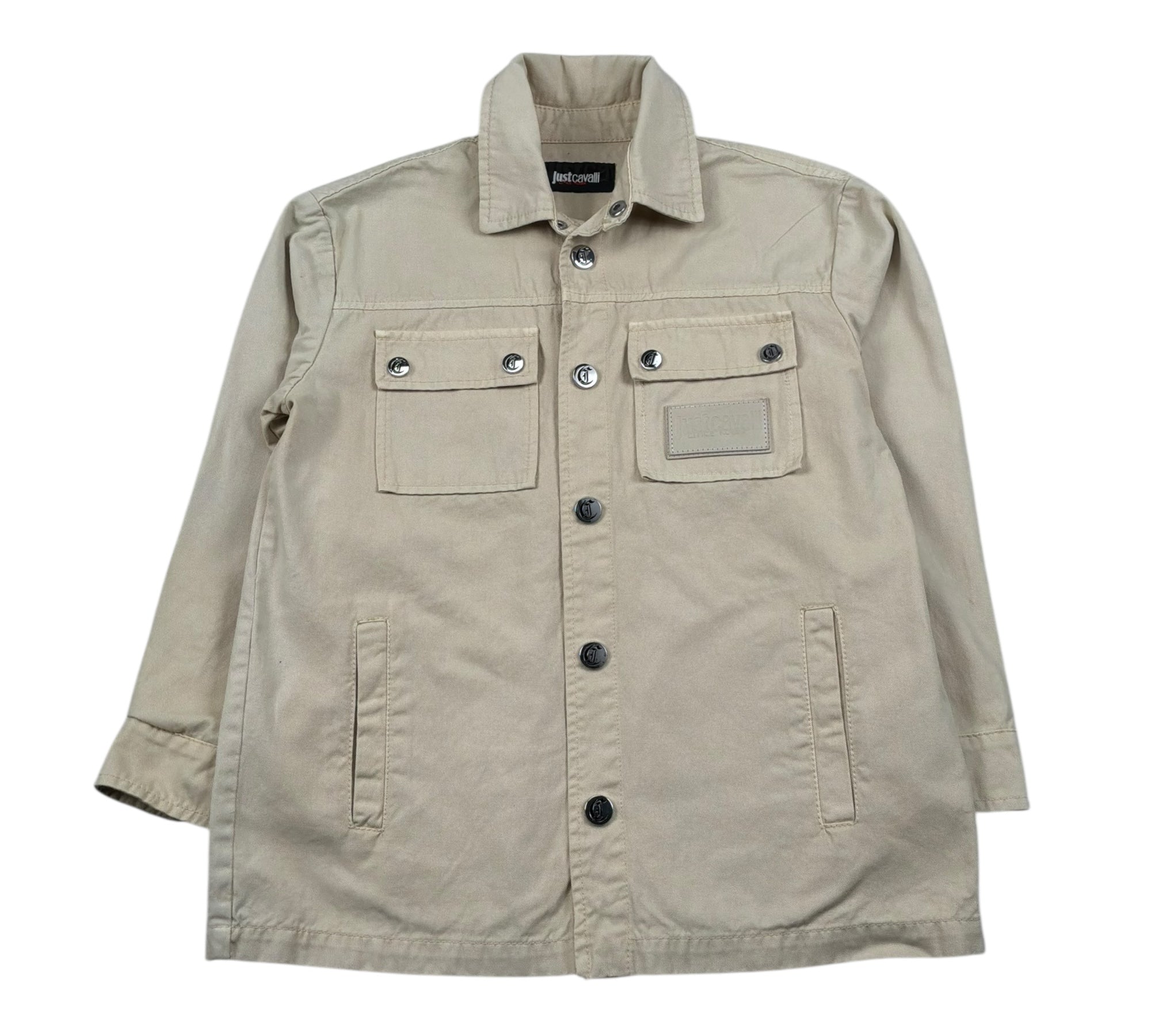 Just Cavalli Camicia Manica Lunga Tinta Unita con Logo per Bambino JBP26113CA BEIGE JUST CAVALLI 