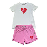 Just Cavalli Completo 2 Pezzi T-Shirt-Short Bicolore per Bambina JGP26003CJ BIANCO/ROSA JUST CAVALLI 
