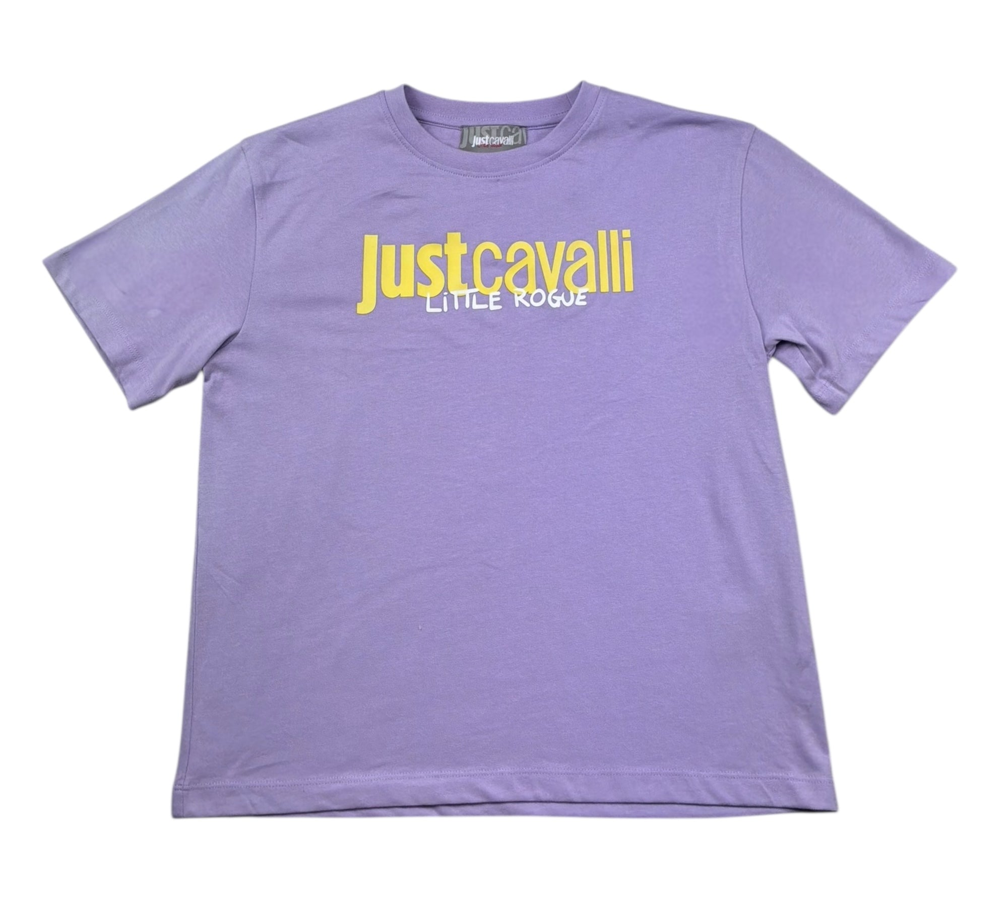 Just Cavalli T-Shirt Girocollo Tinta Unita con Stampa Logo per Bambino JGP26027TS LILLA JUST CAVALLI 
