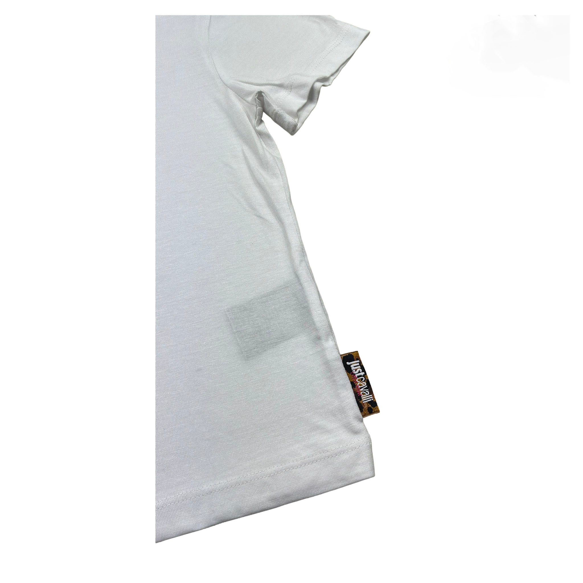 Just Cavalli T-Shirt Girocollo Tinta Unita con Logo per Bambina JGP26041TS BIANCO JUST CAVALLI 
