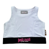 Just Cavalli Top Giromanica Tinta Unita con Logo per Bambina JGP26055TO BIANCO JUST CAVALLI 