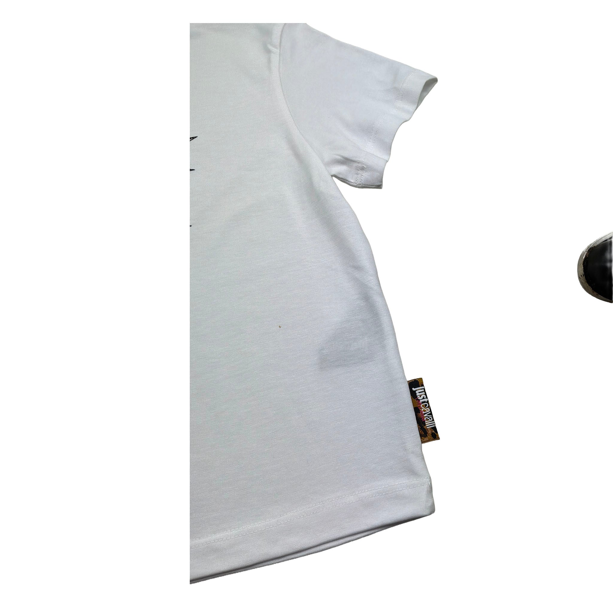 Just Cavalli T-Shirt Girocollo Tinta Unia con Brillantini per Bambina JGP26076TS BIANCO JUST CAVALLI 