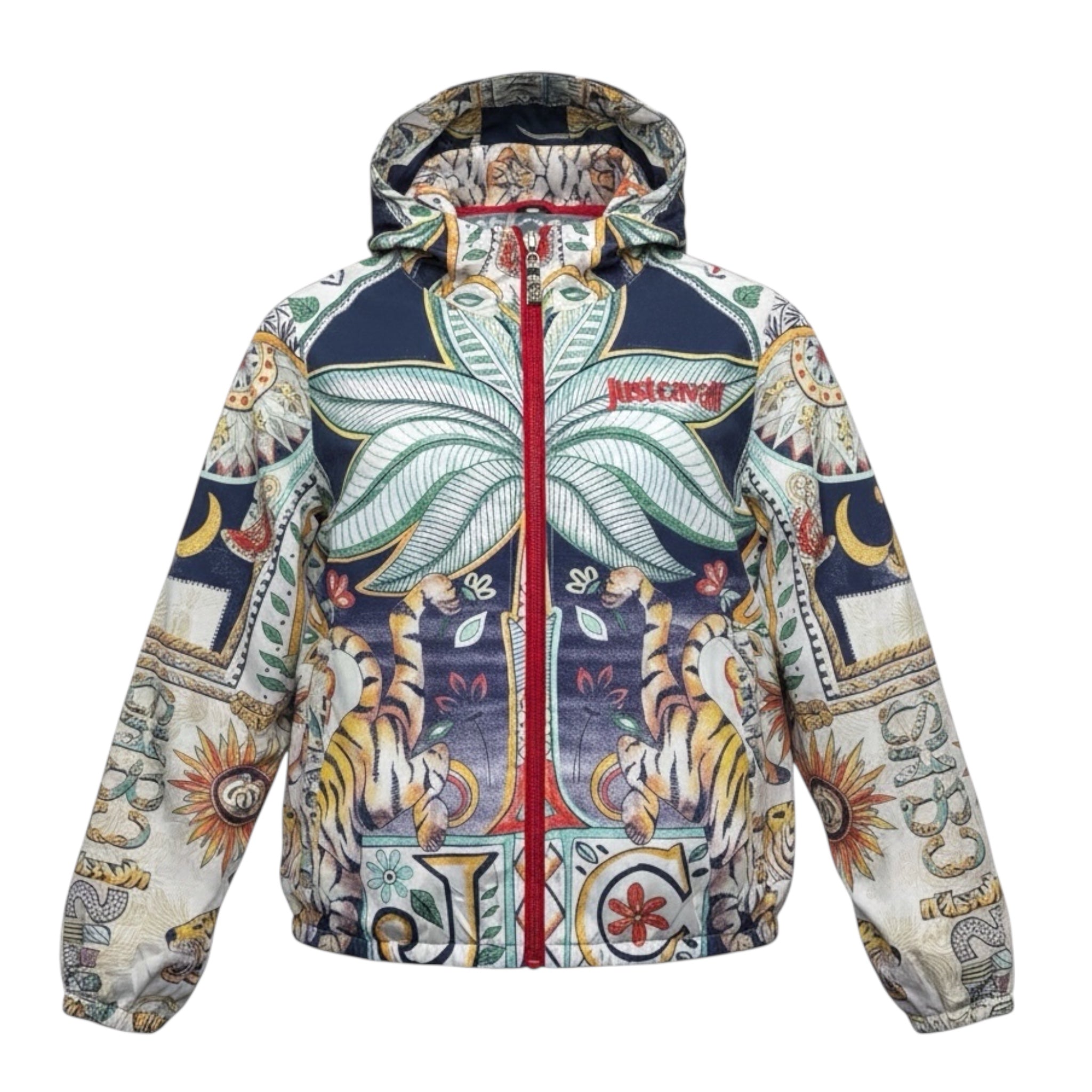 Just Cavalli Giubbino Antivento Stampa Fantasia con Cappuccio per Bambino JGP26144KW MULTICOLOR JUST CAVALLI 