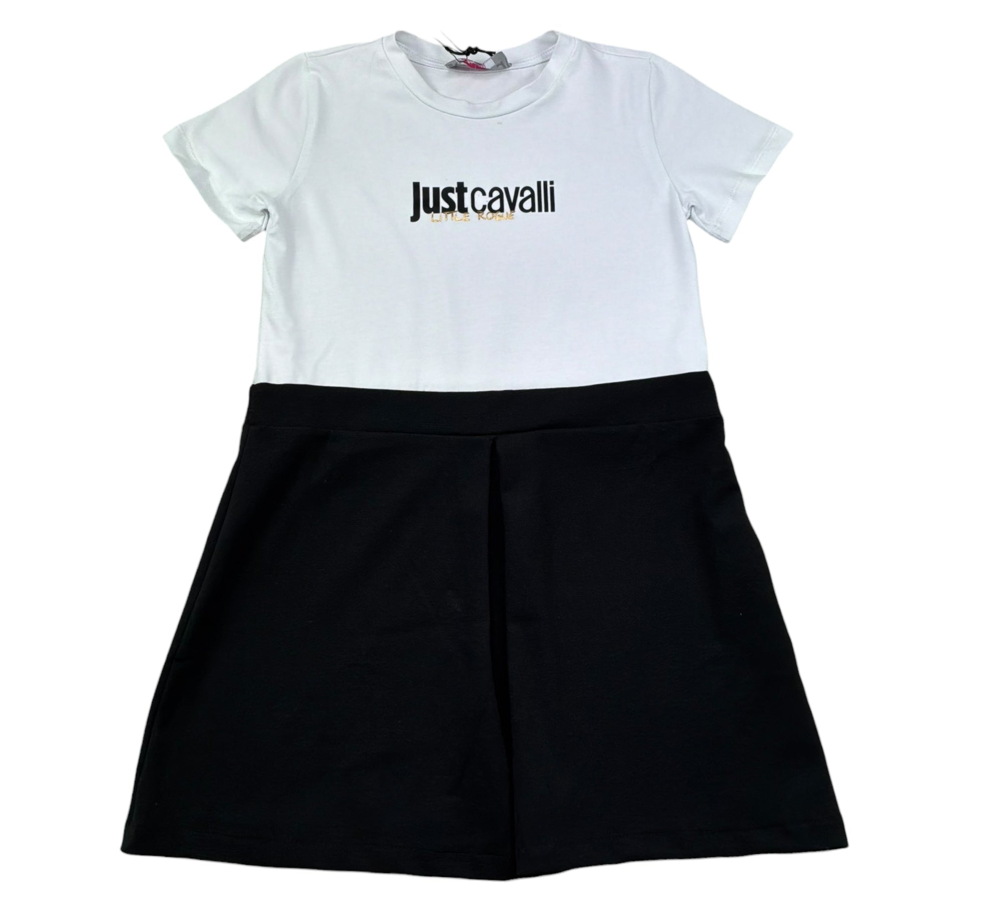 Just Cavalli Abito Mezza Manica Bicolore con Logo per Bambina JGP26161VE BIANCO/NERO JUST CAVALLI 