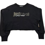 Just Cavalli Felpa Chiusa Girocollo Tinta Unita Modello Crop per Bambina JGP26174FE NERO JUST CAVALLI 