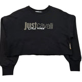 Just Cavalli Felpa Chiusa Girocollo Tinta Unita Modello Crop per Bambina JGP26174FE NERO JUST CAVALLI 