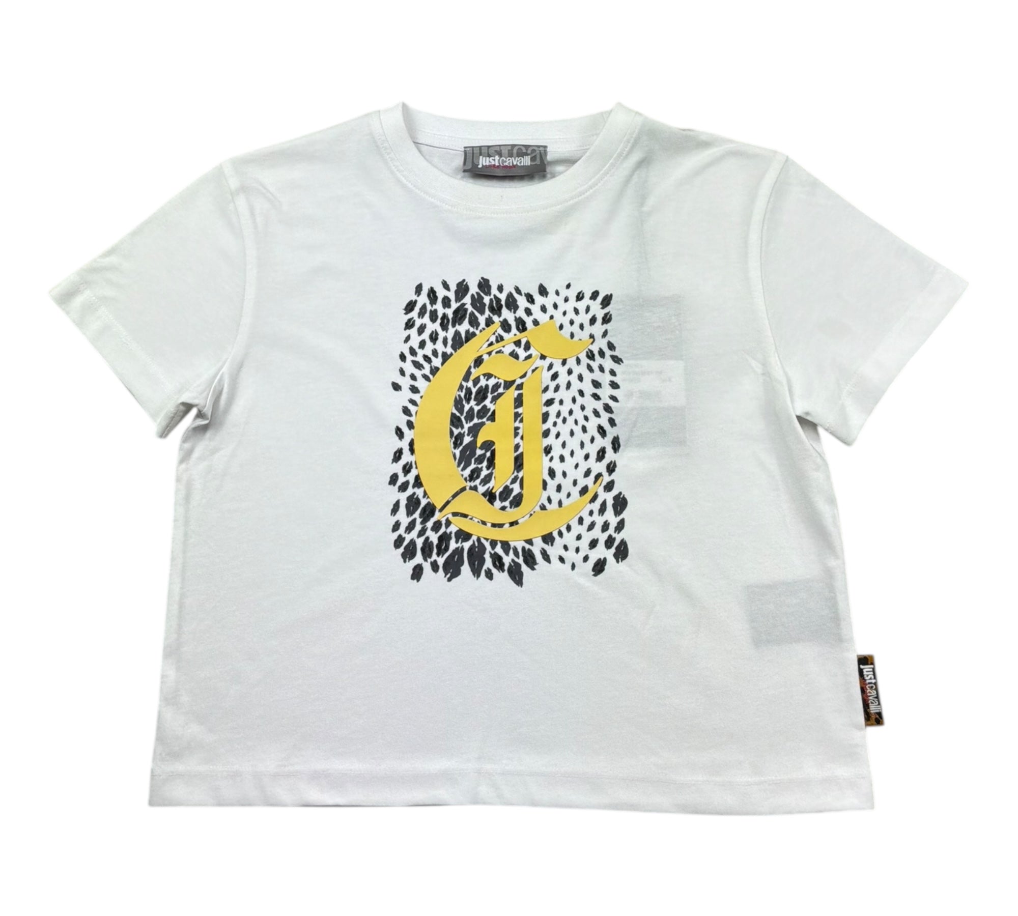 Just Cavalli T-Shirt Girocollo Tinta Unita con Logo per Bambina JGP26185TS BIANCO JUST CAVALLI 