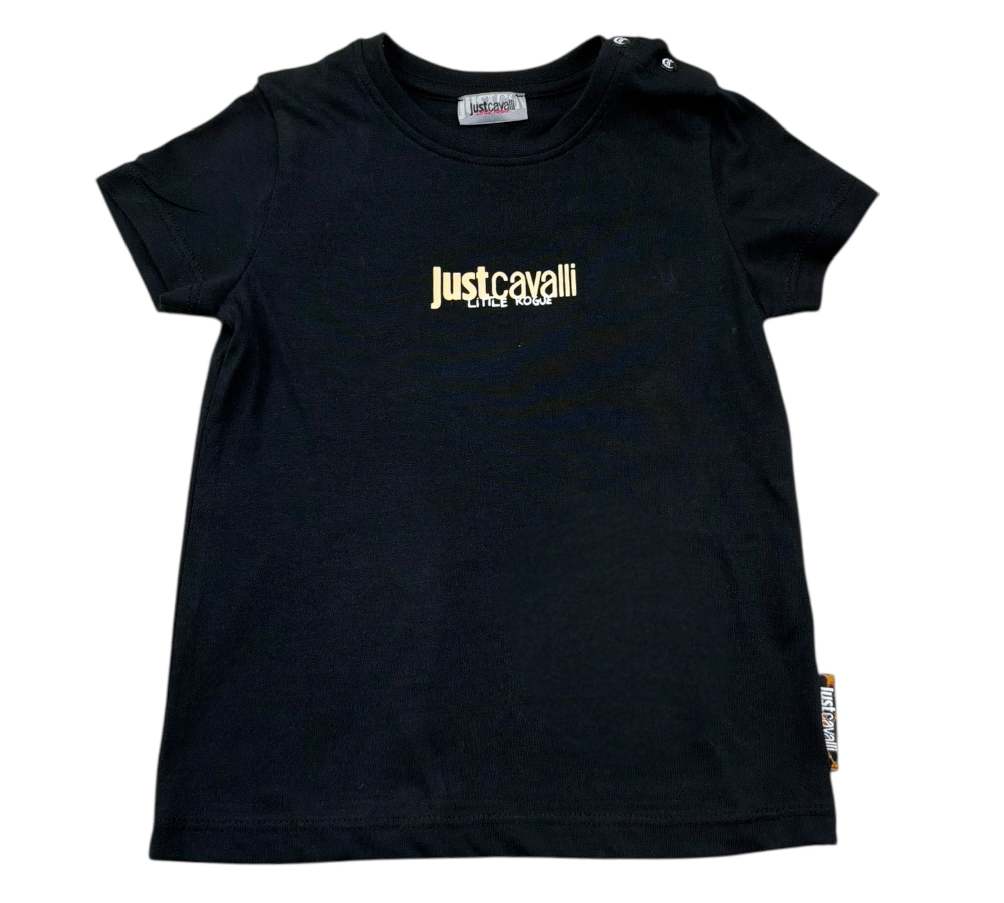 Just Cavalli T-Shirt Girocollo Tinta Unita con Logo per Neonato JIP26035CJ NERO JUST CAVALLI 