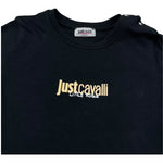 Just Cavalli T-Shirt Girocollo Tinta Unita con Logo per Neonato JIP26035CJ NERO JUST CAVALLI 