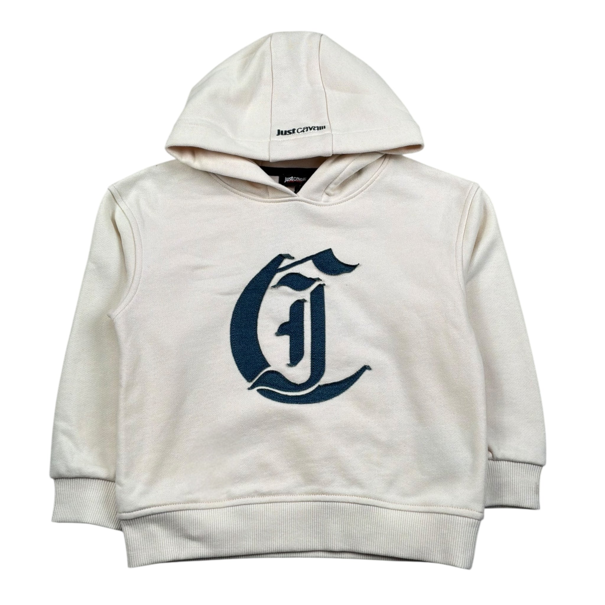 Just Cavalli Felpa Chiusa con Cappuccio Tinta Unita con Logo per Neonato JIP26078FE PANNA JUST CAVALLI 