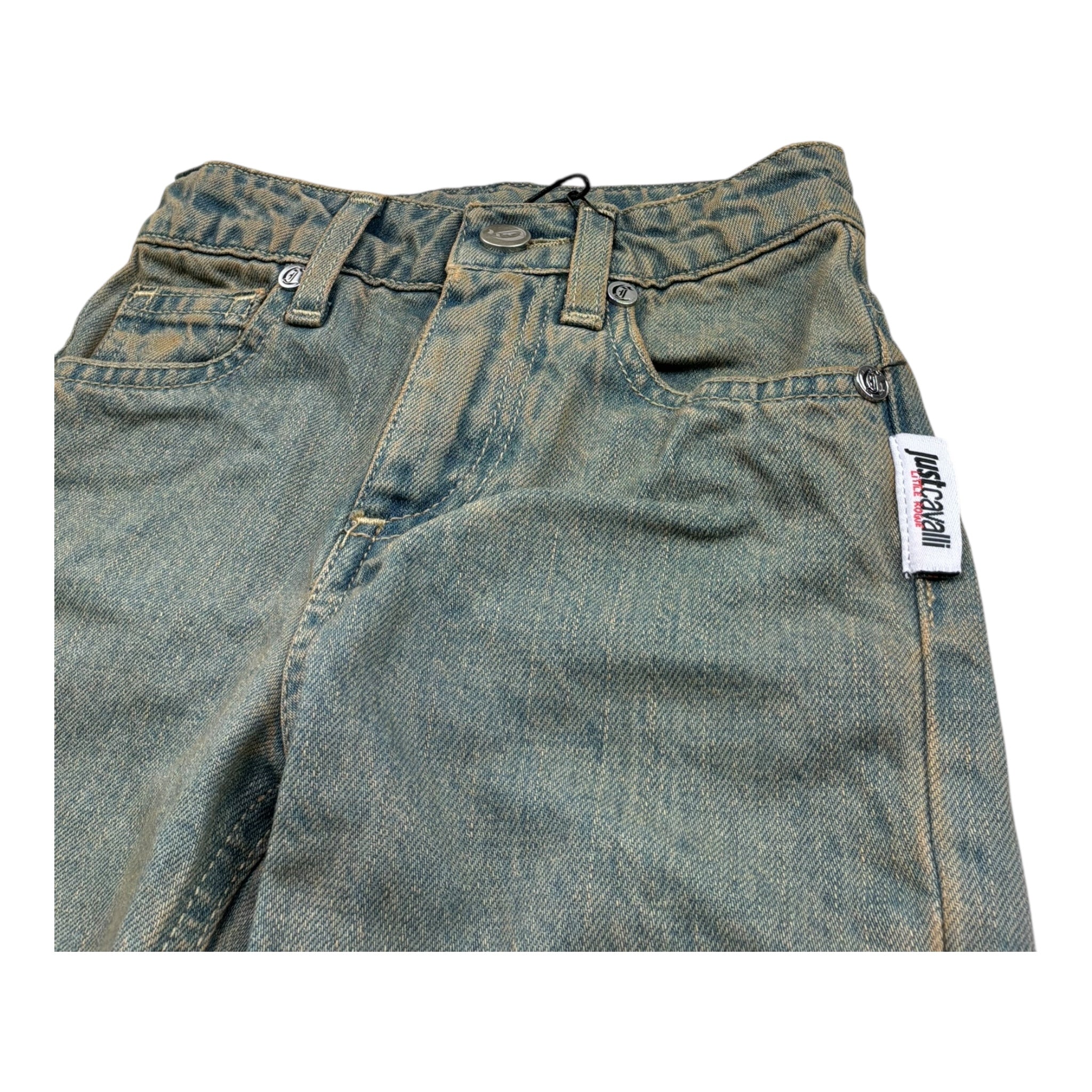 Just Cavalli Jeans Modello Sabbiato con Girovita Regolabile per Neonato JIP26097JE AZZURRO JUST CAVALLI 