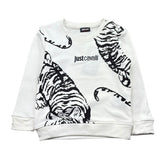 Just Cavalli Felpa Tinta Unita Girocollo con Stampa per Neonato JIP26128FE BIANCO JUST CAVALLI 