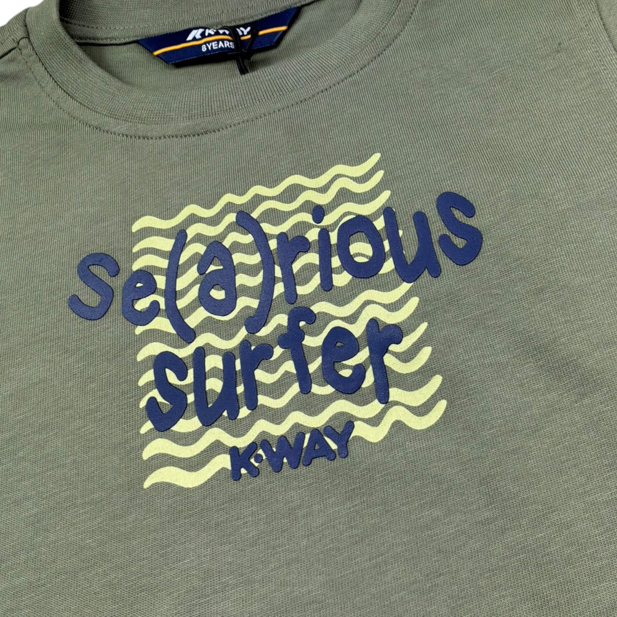 K-Way T-Shirt Girocollo Tinta Unita con Stampa per Bambino K1161YW VERDE K-WAY 