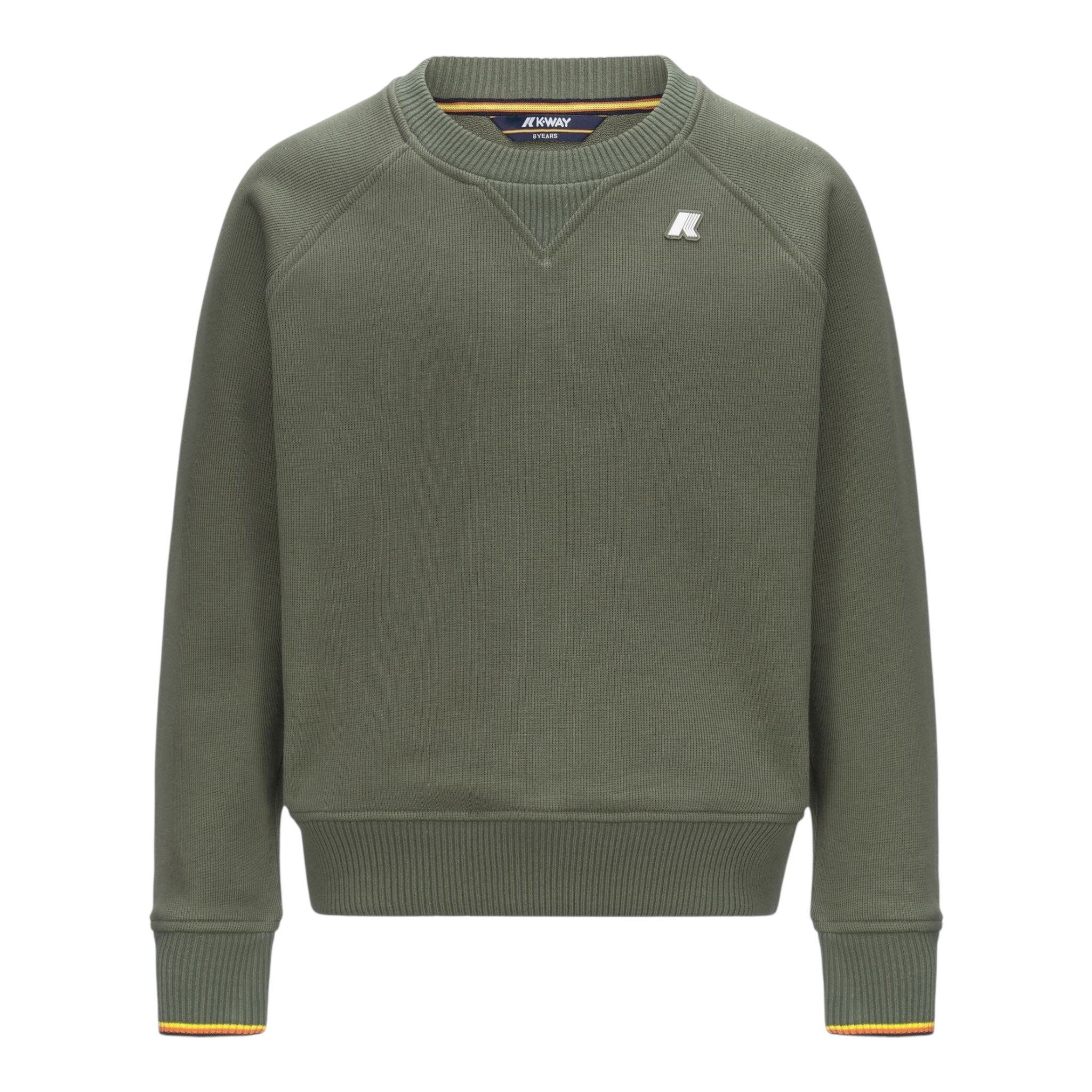 K-Way Maglia Tinta Unita Girocollo con Logo per Bambino K2148LW VERDE K-WAY 