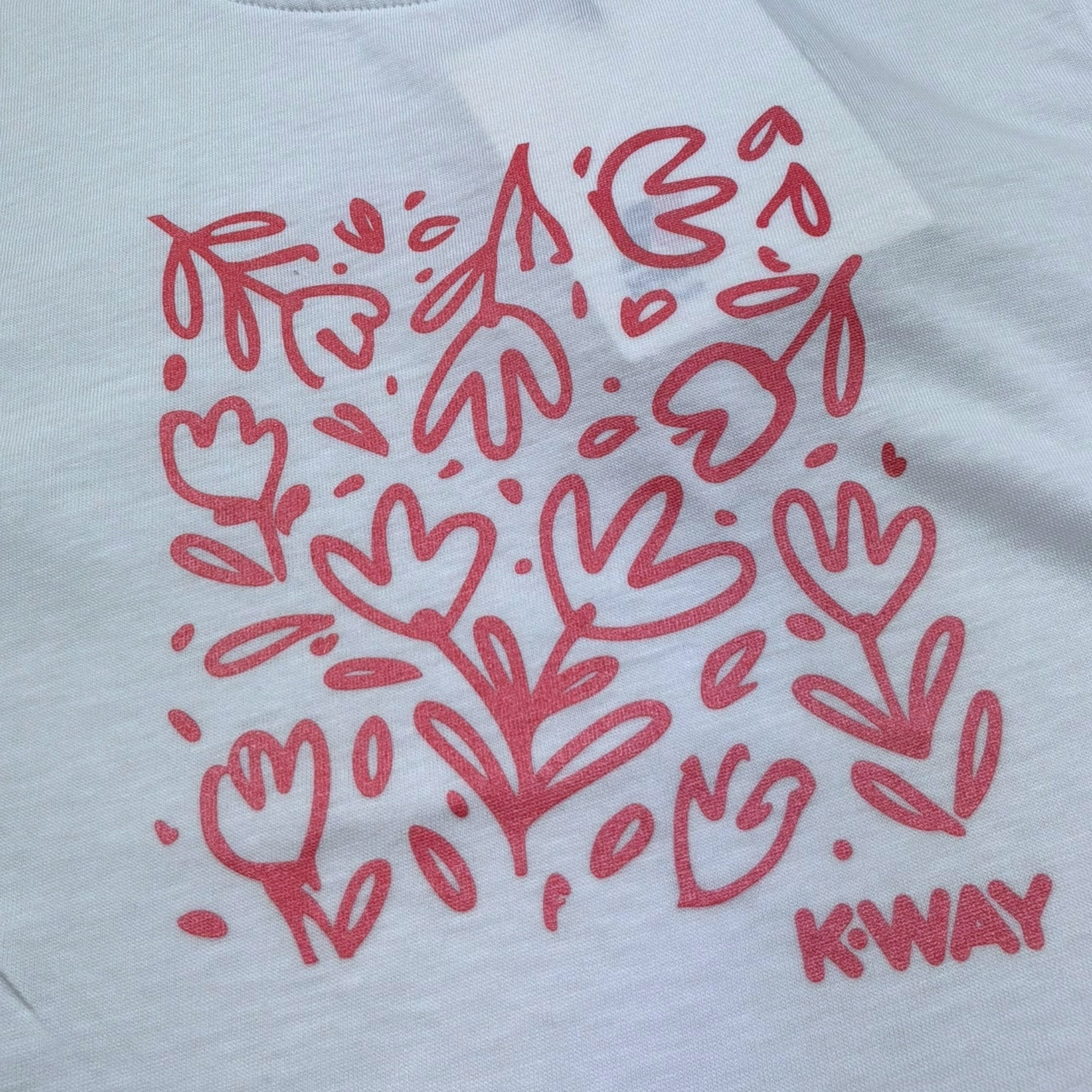 K-Way T-Shirt Girocollo Tinta Unita con Stampa per Bambina K2151QW BIANCO K-WAY 