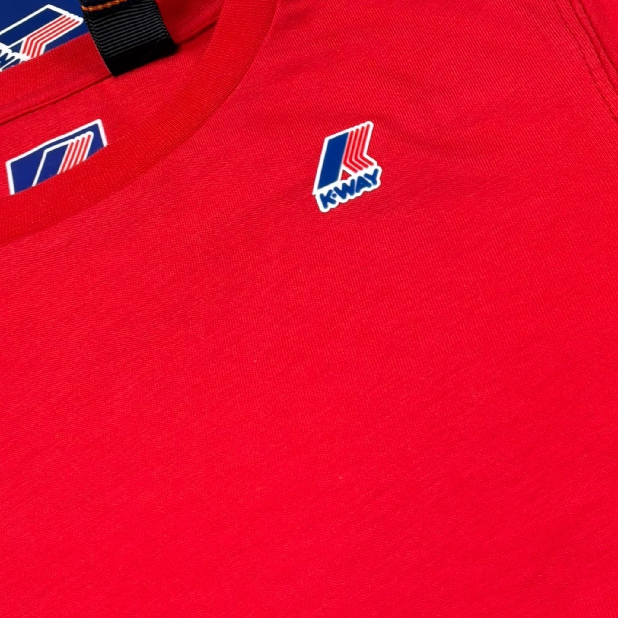 K-Way T-Shirt Girocollo Tinta Unita con Stampa per Bambino K7133YW ROSSO K-WAY 