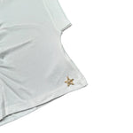 Kaos T-Shirt Girocollo Tinta Unita con Arriccio per Bambina KS185 BIANCO KAOS 