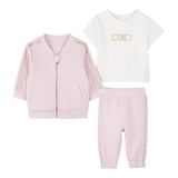 Karl Lagerfeld Completo 3 Pezzi Felpa-Pantalone-T.Shirt Rosa per Neonata R30305 ROSA KARL LAGERFELD 