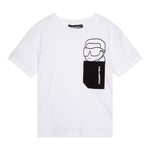 Karl Lagerfeld T-Shirt Girocollo tinta unita con Taschino Bianco per Bambino Z30423X BIANCO KARL LAGERFELD 