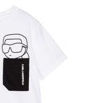 Karl Lagerfeld T-Shirt Girocollo tinta unita con Taschino Bianco per Bambino Z30423X BIANCO KARL LAGERFELD 