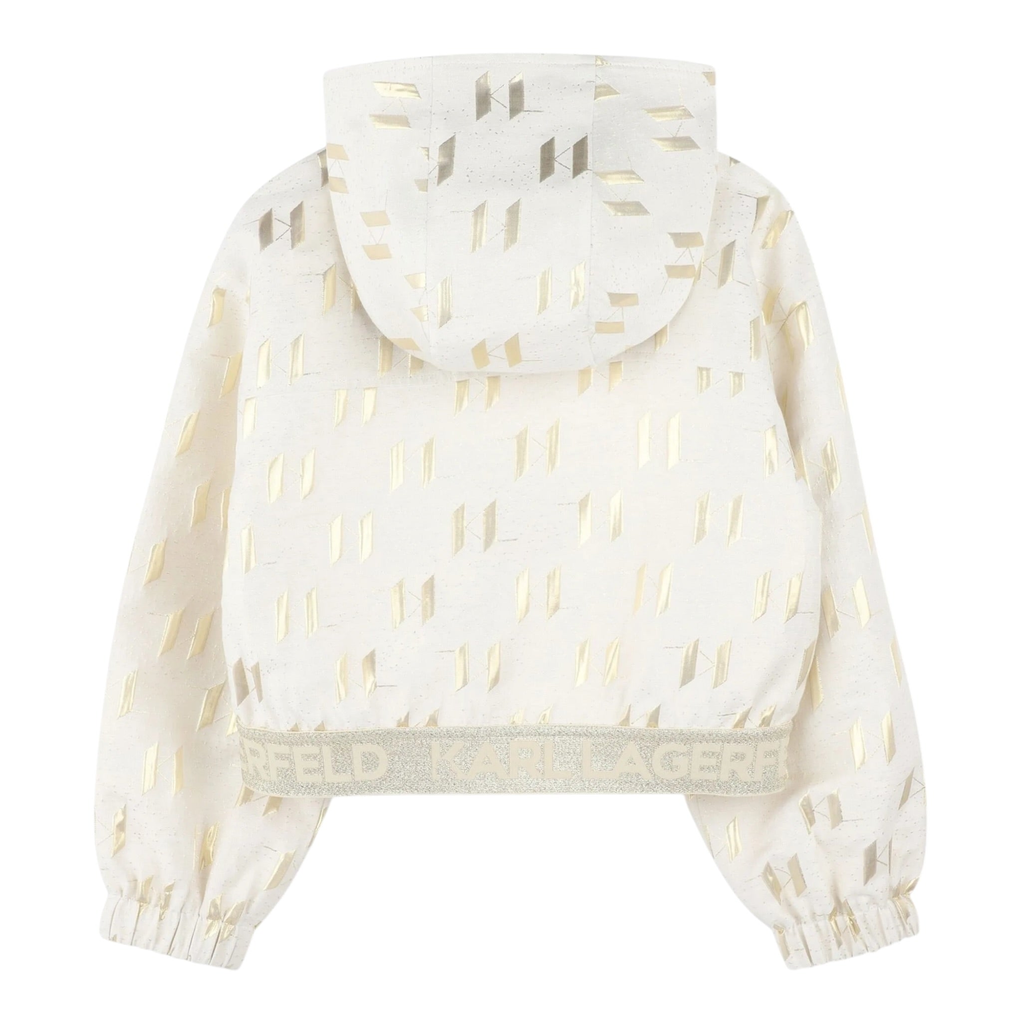 Karl Lagerfeld Felpa con Zip E Cappuccio Tinta Uita Beige per Bambina Z3048 BEIGE KARL LAGERFELD 