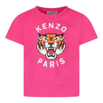 Kenzo T-Shirt Girocollo Tinta Unita con Stampa per Neonata K61054N ROSA KENZO 