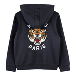 Kenzo Felpa con Zip E Cappuccio Tinta Unita con Logo per Bambino K61190 BLU KENZO 