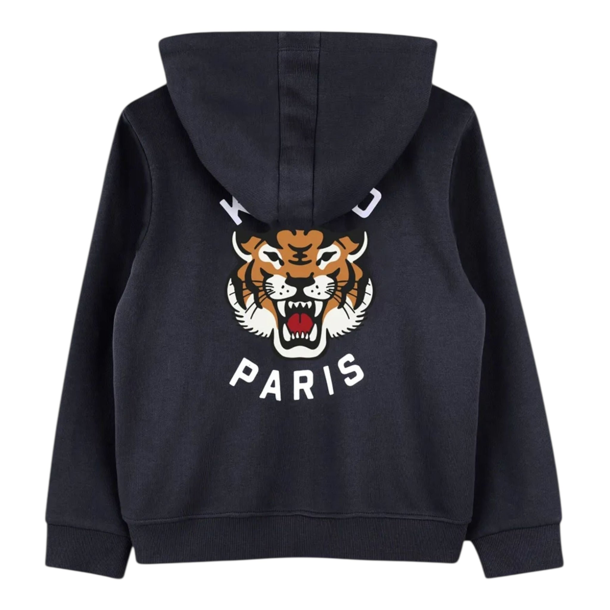 Kenzo Felpa con Zip E Cappuccio Tinta Unita con Logo per Bambino K61190 BLU KENZO 