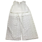 Kocca Completo 2 Pezzi Pantalone-Top Tinta Unita con Ricami per Bambina 60725 BIANCO Kocca 