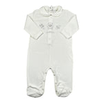 La Perla Tutina tinta unita con Brillantini Bainco per Neonata 73673 BIANCO LA PERLA 