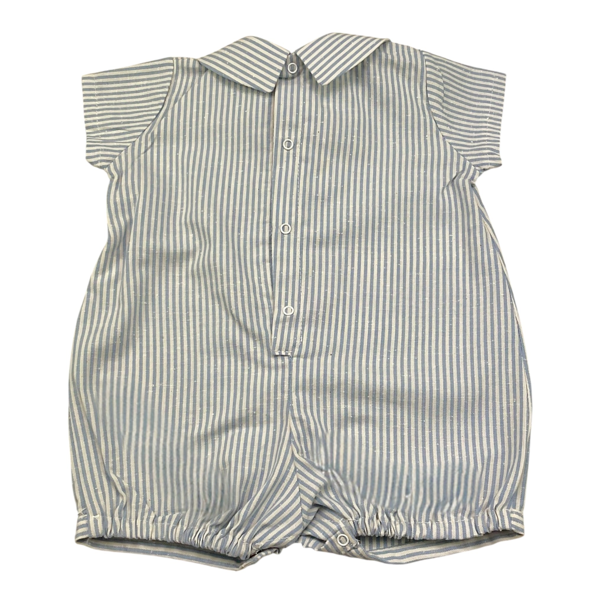 La Sartoria Dei Piccoli Pagliaccetto Tinta Unita con Fantasia A Righe per Neonato LP002 BIANCO LA SARTORIA DEI PICCOLI 