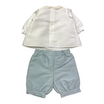 La Stupenderia Completo 2 Pezzi Camicia-Bermuda Bicolore per Neonato CBCT01S60 BIANCO/AZZURRO LA STUPENDERIA 