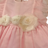 La Stupenderia Abito Giomanica Tinta Unita con Tulle Modello Cerimonia per Bambina CCAB74 ROSA LA STUPENDERIA 