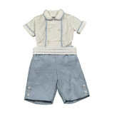 La Stupenderia Completo 2 Pezzi Camicia-Bermuda Bicolore Bianco/Azzurro per Neonato CCCT71X BIANCO/AZZURRO LA STUPENDERIA 