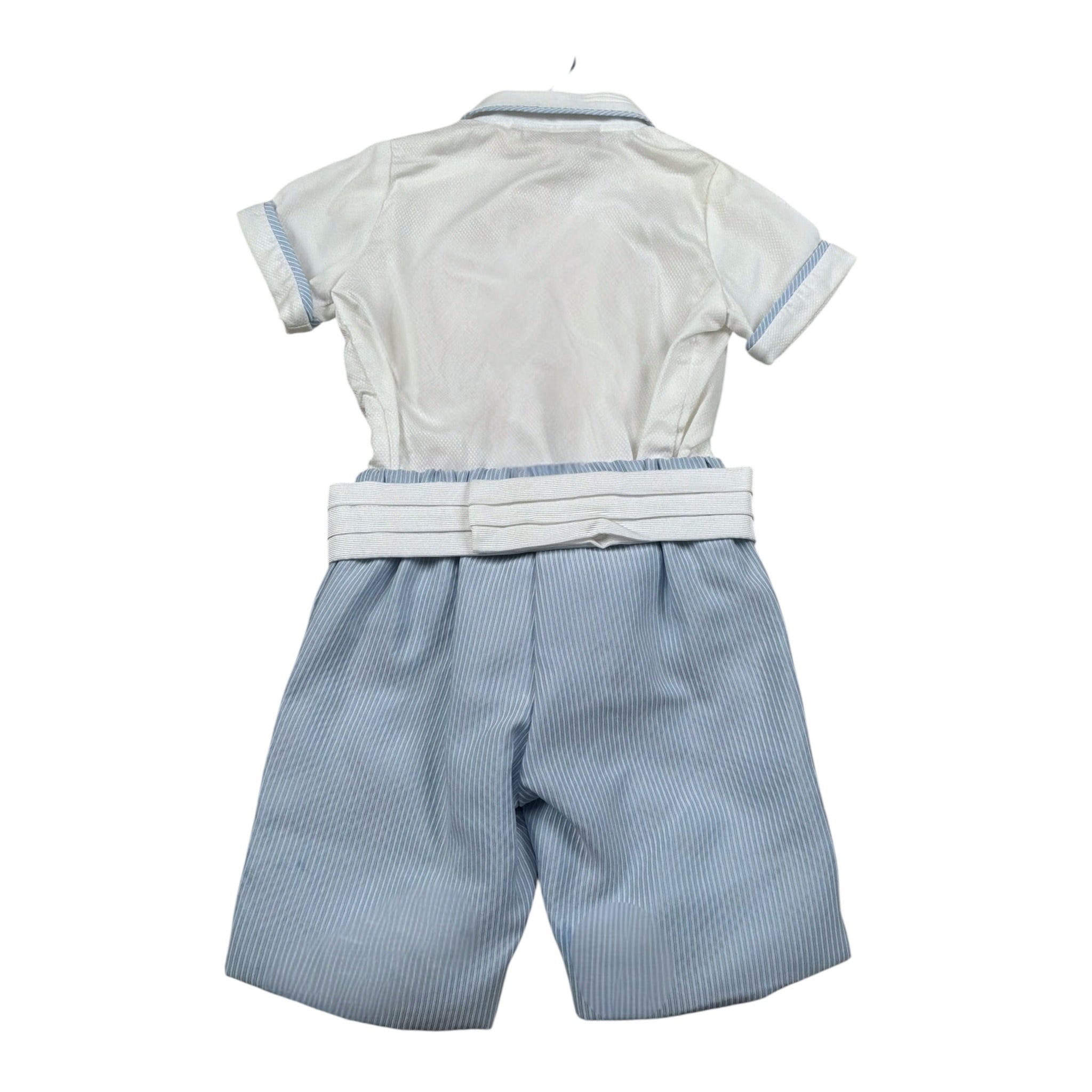 La Stupenderia Completo 2 Pezzi Camicia-Bermuda Bicolore Bianco/Azzurro per Neonato CCCT71X BIANCO/AZZURRO LA STUPENDERIA 