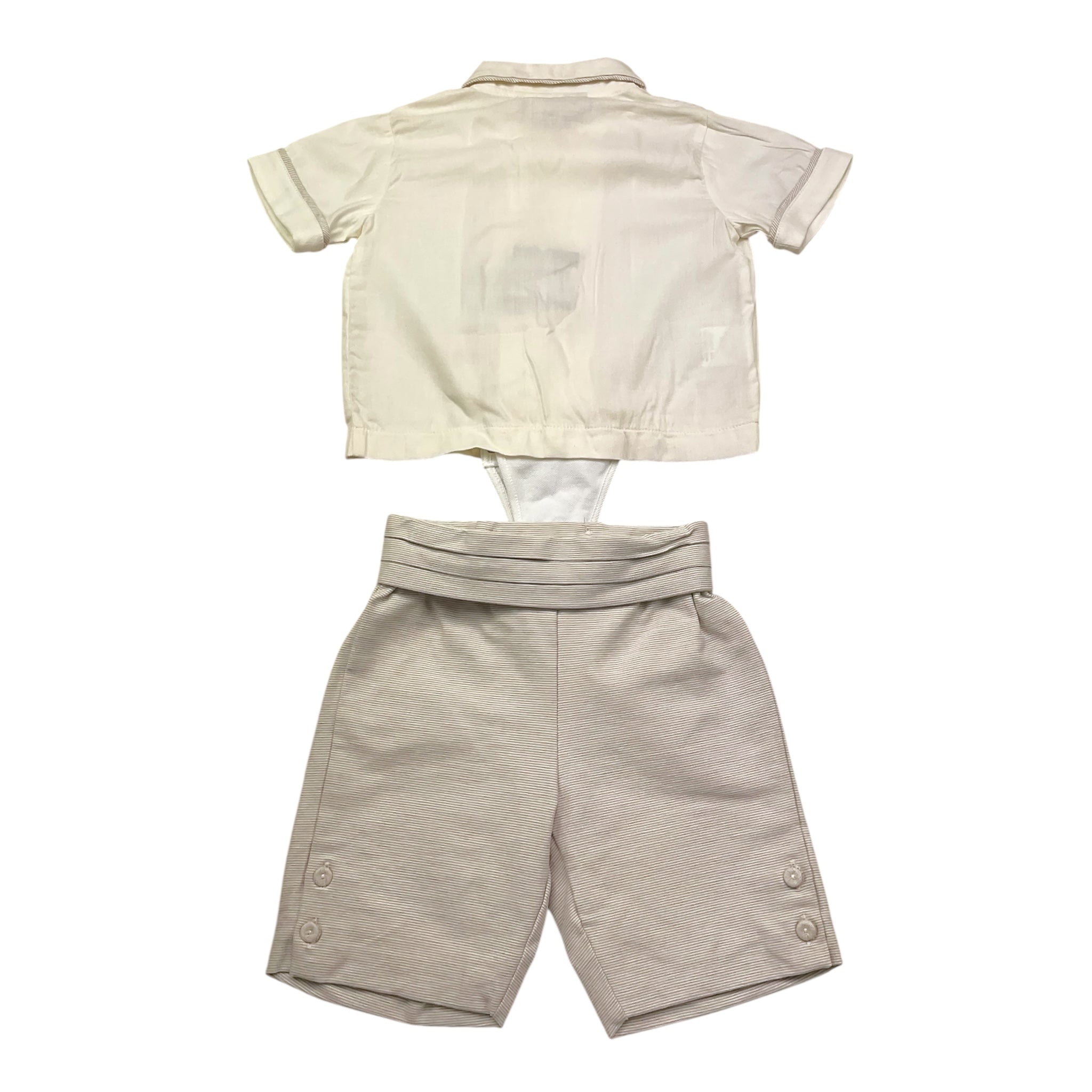 La Stupenderia Completo 2 Pezzi Camicia Modello Body-Bermuda per Neonato CCT77 PANNA LA STUPENDERIA 