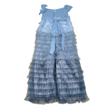 La Stupenderia Tuta Intera Tinta Unita con Tulle per Bambina CJTT92J AZZURRO LA STUPENDERIA 