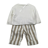 Marlu' Completo 4 Pezzi Cardigan-Camicia-Papillin-Pantalone per Neonato EF6661 PANNA MARLU' 