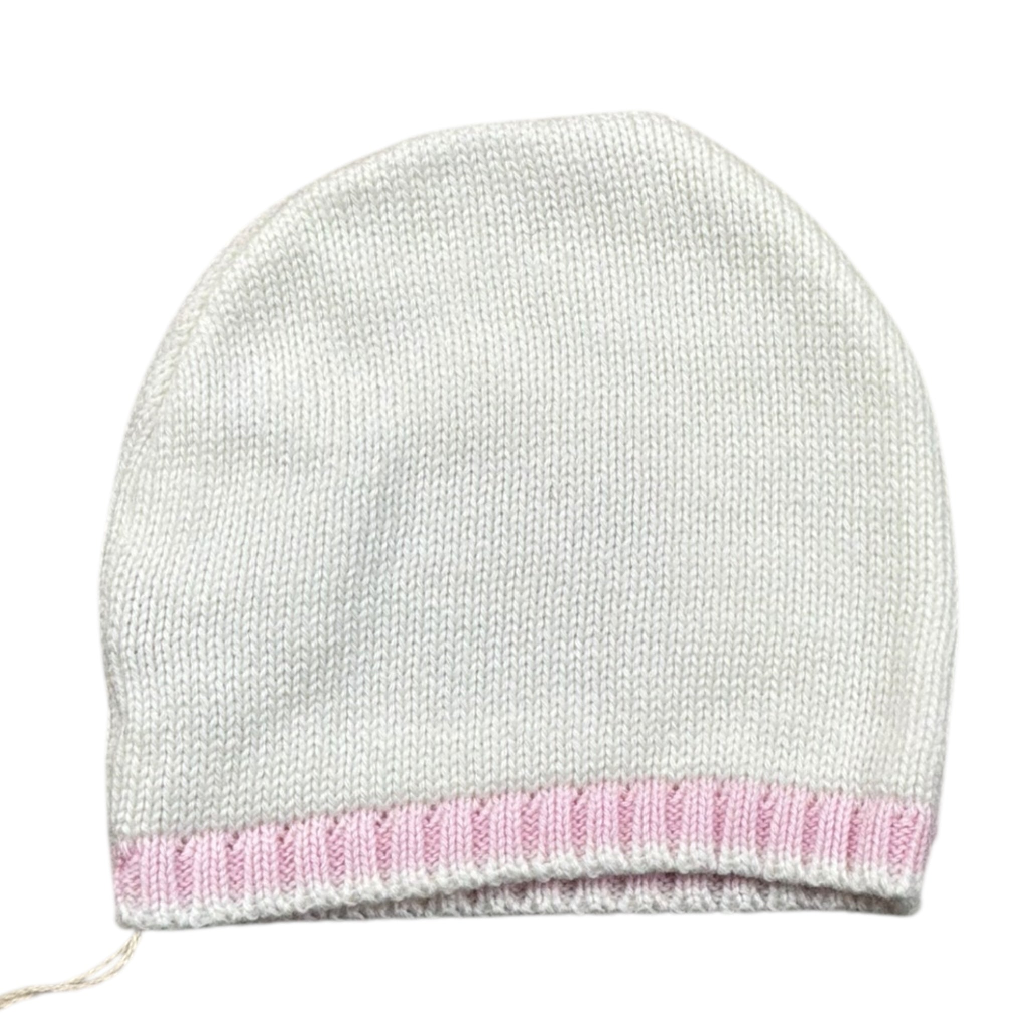 La Stupenderia Cappello Tinta Unita con Profili In Contrasto per Neonata SBCP50102103 BIANCO LA STUPENDERIA 