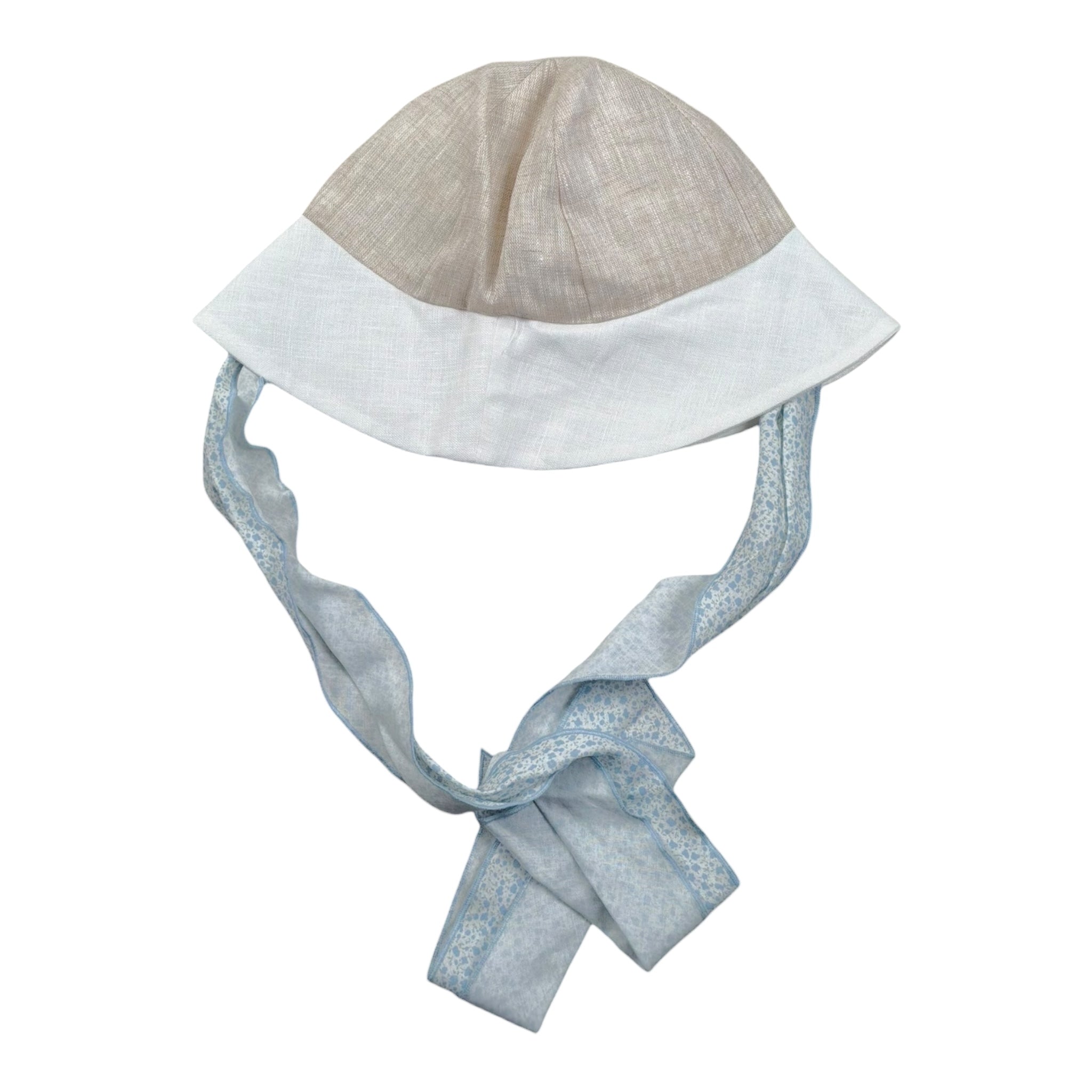 La Stupenderia Cappello Modello Pescatore Bicolore per Neonato TBCP57 BIANCO/BEIGE LA STUPENDERIA 