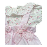 La Stupenderia Completo 2 Pezzi Bicolore Salopette-Camicia per Neonata TBCT588 BIANCO/ROSA LA STUPENDERIA 