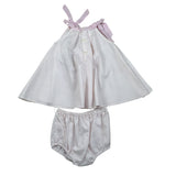 La Stupenderia Set Abito-Coulotte Bicolore con Pois per Neonata TBCT78 ROSA LA STUPENDERIA 