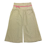 La Stupenderia Pantalone Tinta Unita con Fantasia Quadri per Bambina TJPN76 VERDE LA STUPENDERIA 
