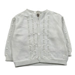 La Stupenderia Cardigan Tinta Unita con Ricami per Neonato V2401308A BIANCO LA STUPENDERIA 