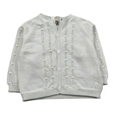La Stupenderia Cardigan Tinta Unita con Ricami per Neonato V2401308A BIANCO LA STUPENDERIA 