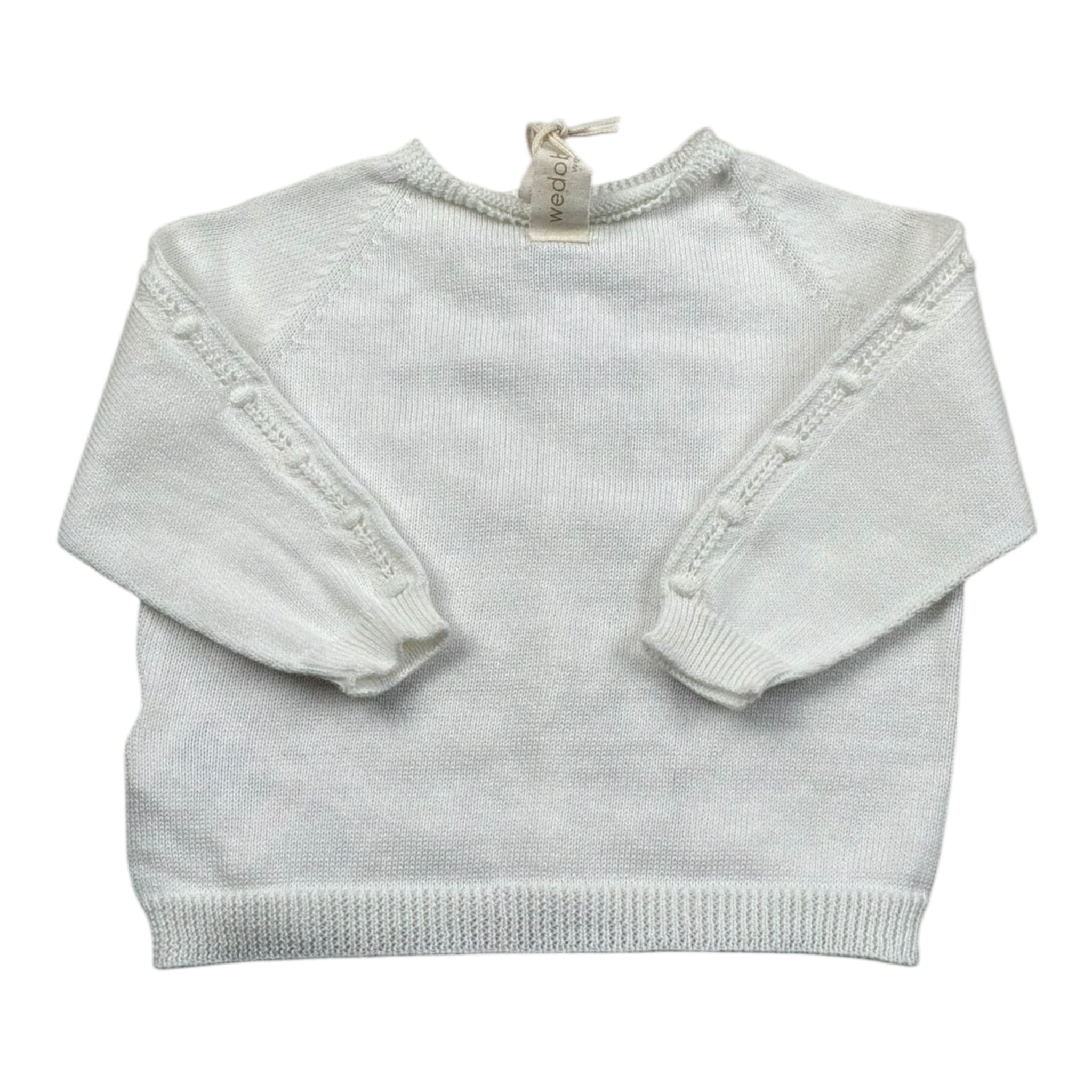 La Stupenderia Cardigan Tinta Unita con Ricami per Neonato V2401308A BIANCO LA STUPENDERIA 
