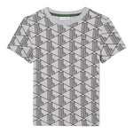 Lacoste T-Shirt Girocollo Tinta Unita con Fantasia per Bambino TJ8411 GRIGIO LACOSTE 